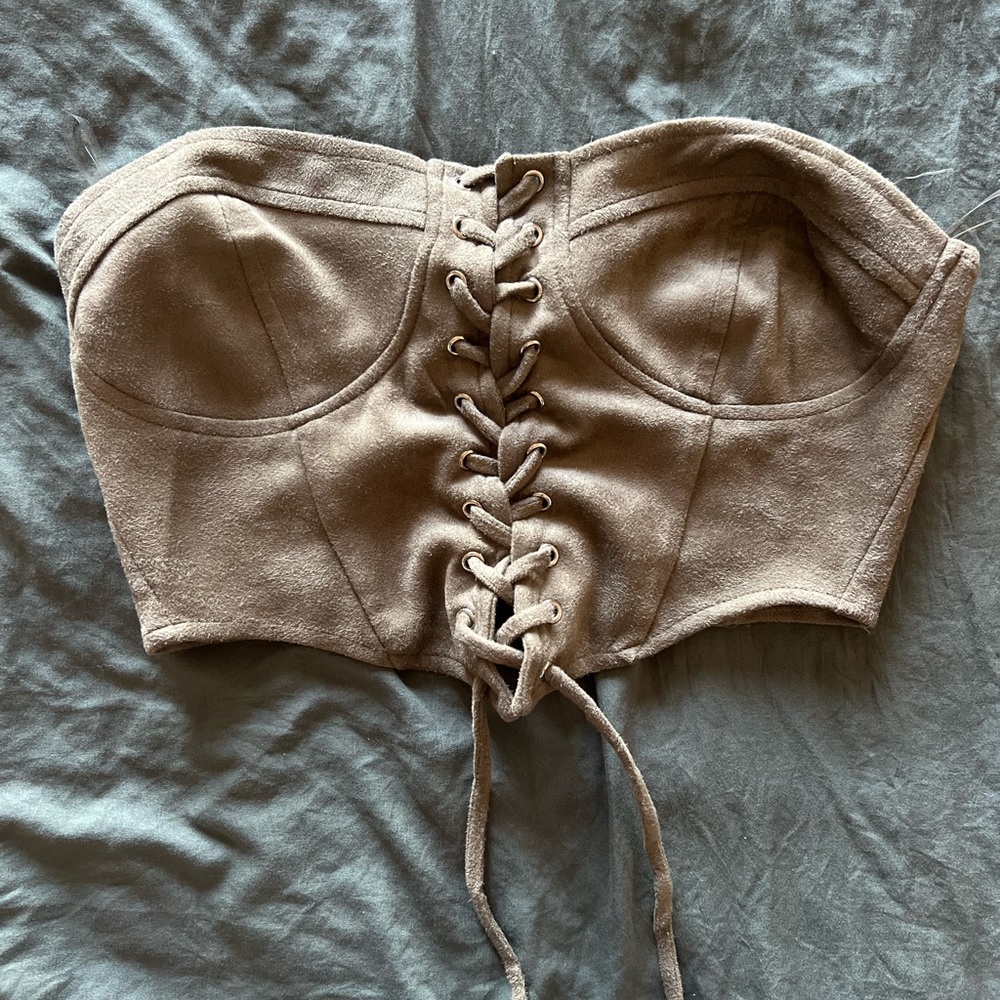 Olive green corset top
